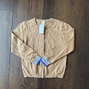 Crewcuts Tan Cardigan with Colorful Cuffs NWT Sz 8/9